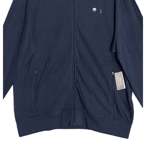 Polo Ralph Lauren Men's XXL Full-Zip Luxury Jersey Baseball Jacket Blue NEW - Picture 4 of 12